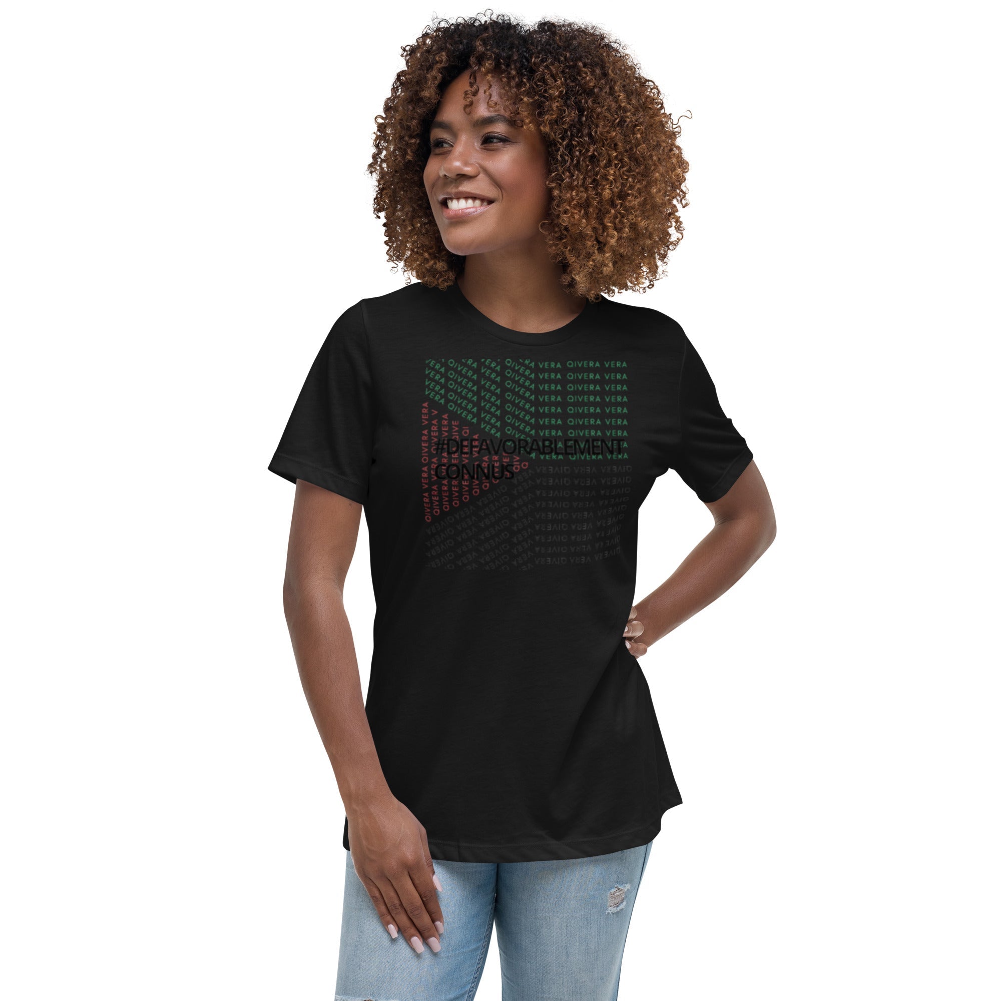 QIVERA VERA - Défavorablement Connus. T-shirt Décontracté pour Femme - QIVERA VERAQIVERA VERA - Défavorablement Connus. T-shirt Décontracté pour FemmeQIVERA VERA