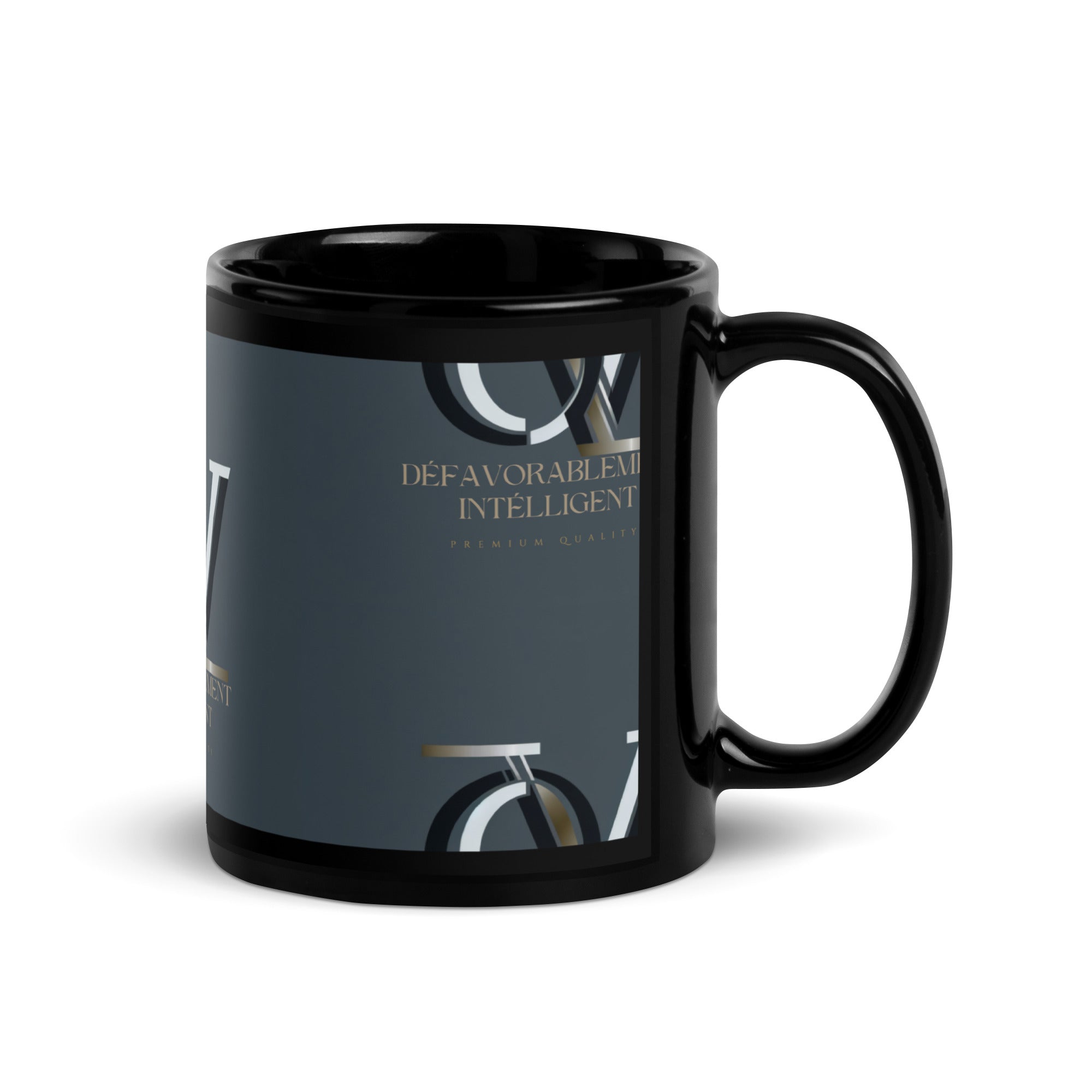 QIVERA VERA - DéfavorablementIntélligent _Mug brillant noir - QIVERA VERAQIVERA VERA - DéfavorablementIntélligent _Mug brillant noirQIVERA VERA