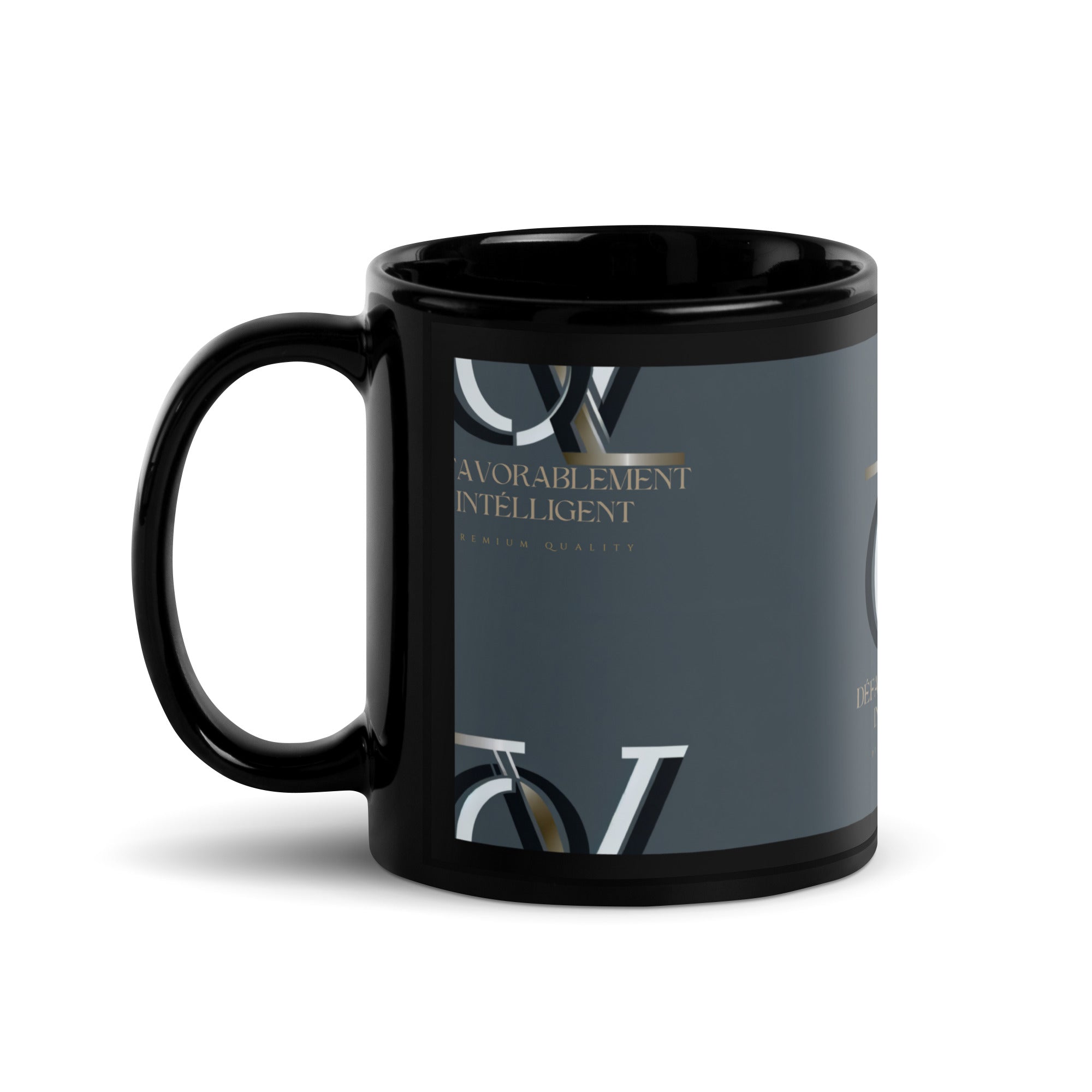 QIVERA VERA - DéfavorablementIntélligent _Mug brillant noir - QIVERA VERAQIVERA VERA - DéfavorablementIntélligent _Mug brillant noirQIVERA VERA