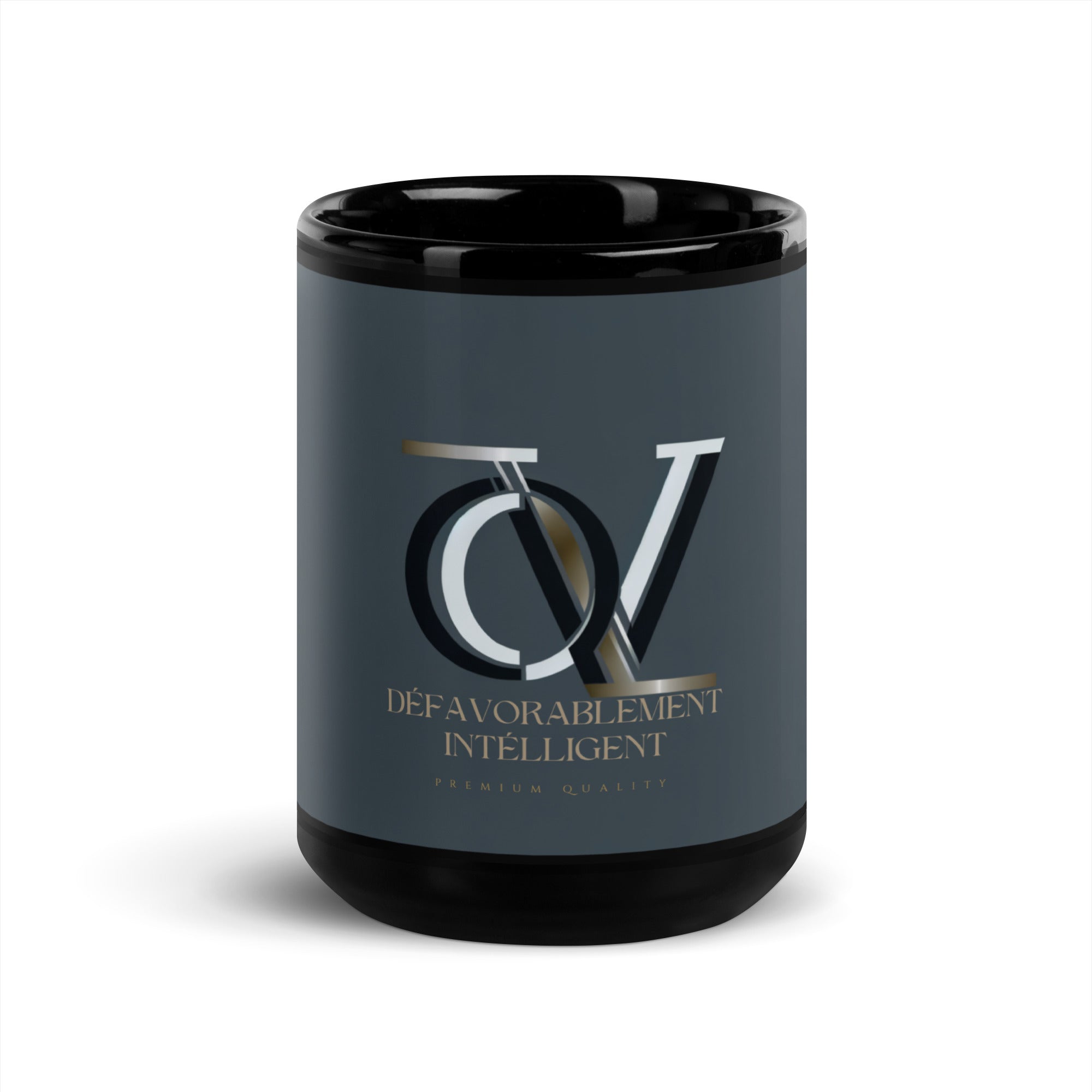 QIVERA VERA - DéfavorablementIntélligent _Mug brillant noir - QIVERA VERAQIVERA VERA - DéfavorablementIntélligent _Mug brillant noirQIVERA VERA